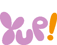 the word yue is written in purple and orange letters