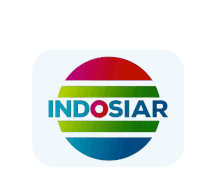 a logo for indosiar with a rainbow colored circle in the middle