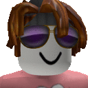 a close up of a roblox character wearing sunglasses and a hat .