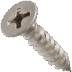 a close up of a screw with a cross on it .