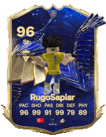 a soccer card for rugosaplar with a cartoon character on it