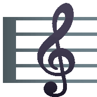 a treble clef is on a music note