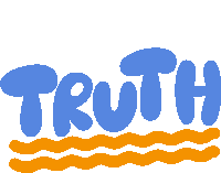 a blue and orange logo that says truth on a white background