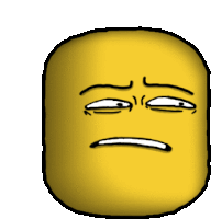 a cartoon drawing of a yellow face with a sad look on it 's face