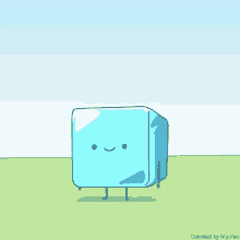 a cartoon drawing of a cube melt by w.p. ven