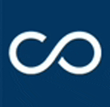 a blue background with a white infinity symbol on it .