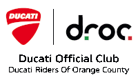 a logo for ducati riders of orange county is shown