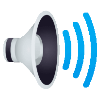 a cartoon illustration of a megaphone with a blue wave coming out of it