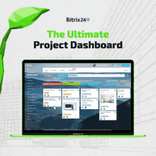 the ultimate project dashboard is displayed on a macbook air