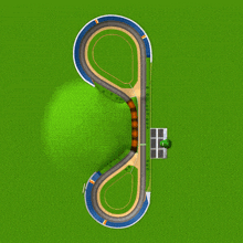 an aerial view of a race track with the number 3 on the bottom right