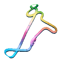 a drawing of a rainbow colored race track