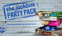 a stack of jackbox party pack games including lie shatter