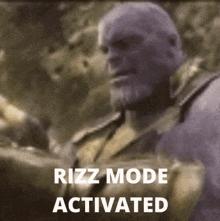 a man with a beard is standing in front of a crowd and says rizz mode activated .