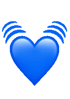 a blue heart with waves coming out of it is on a white background