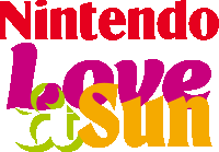 a logo for nintendo love a sun with colorful letters