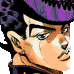 a pixel art of a man wearing a purple hat and sunglasses .