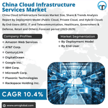 an advertisement for china cloud infrastructure services market shows a picture of a server room