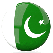 a green and white flag with a crescent moon and star