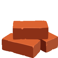 three red bricks stacked on top of each other