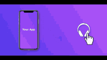 a phone with headphones on the screen is surrounded by money and the words add audio to your app