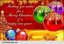 a christmas card that says sending you wishes for a merry christmas & a happy new year