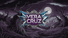 a poster for vera cruz roleplay shows a cemetery and a full moon