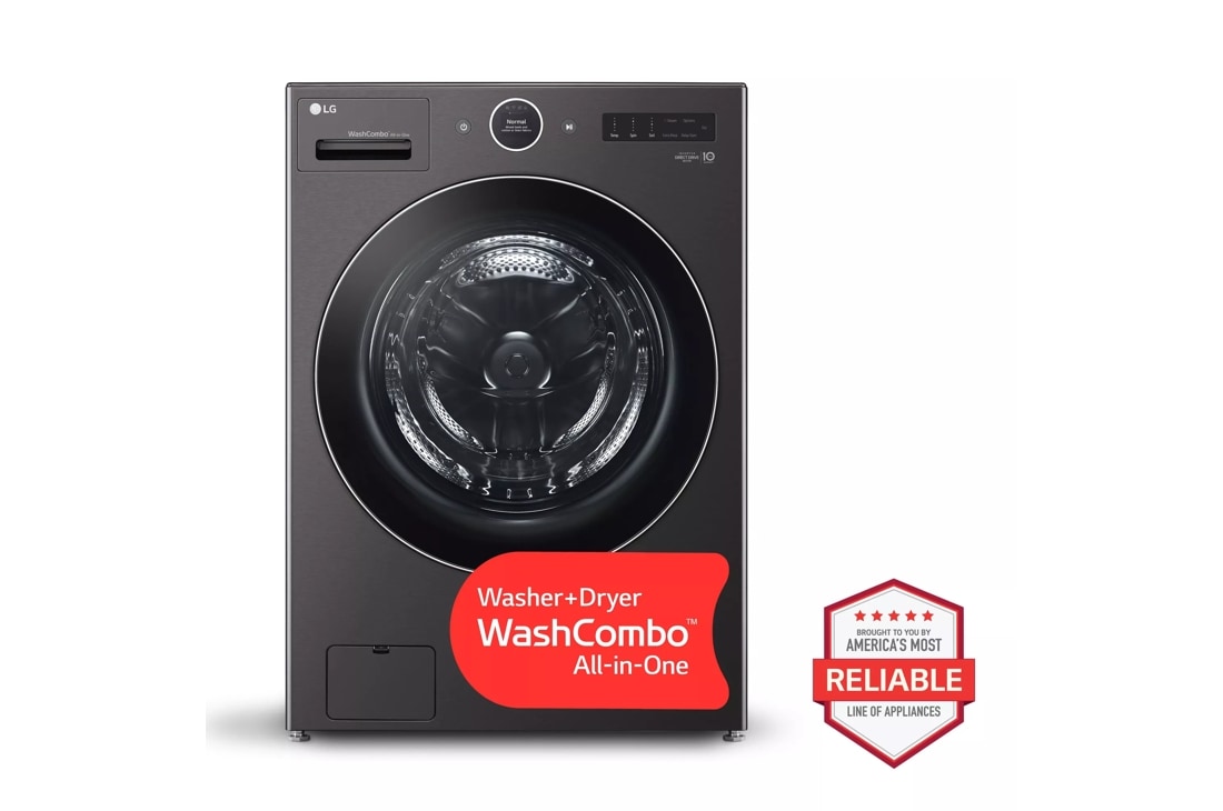 LG WM6998HBA All-In-One Washer Dryer Combo front view