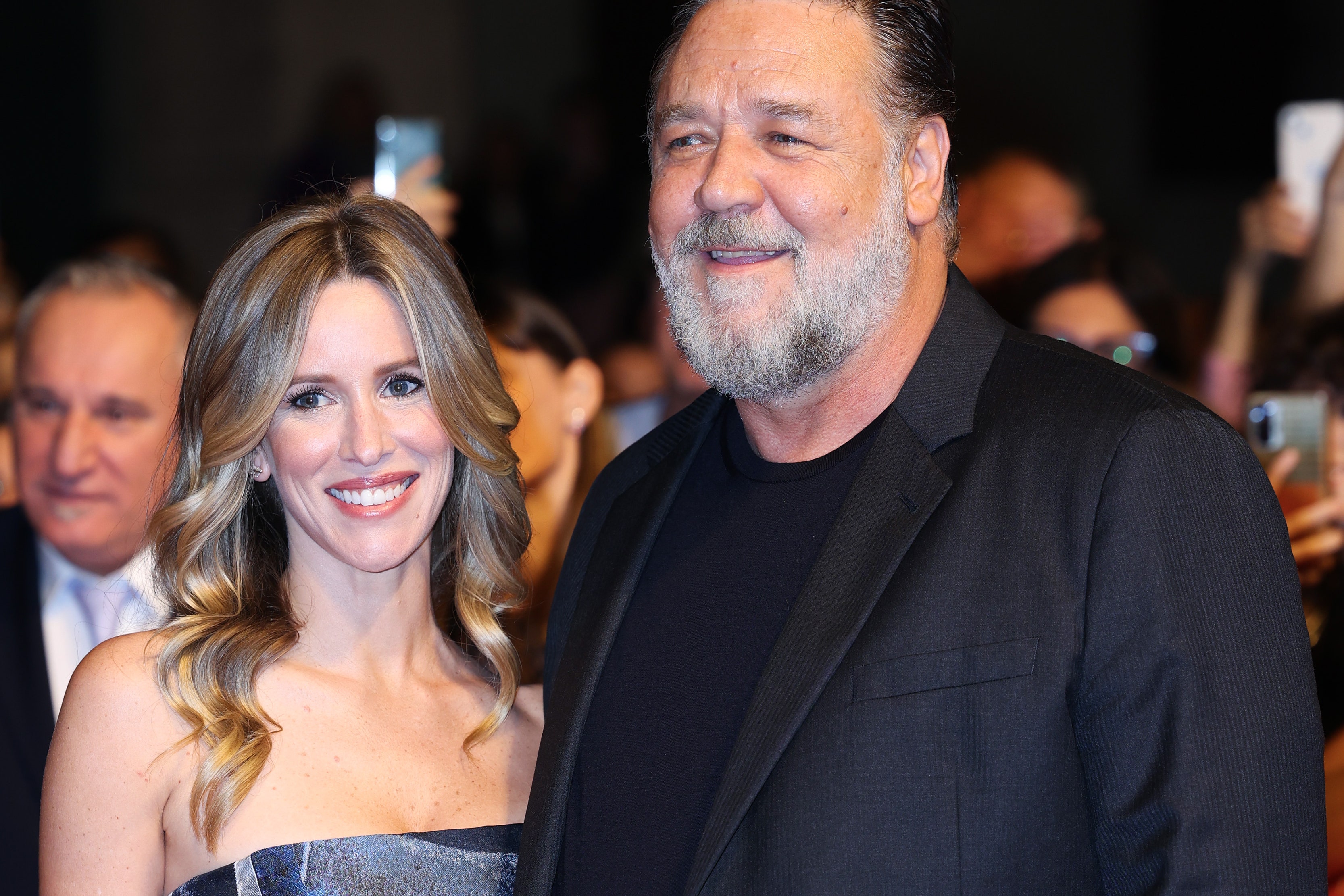 Russell Crowe, premier tapis rouge à Rome avec sa compagne Britney Theriot