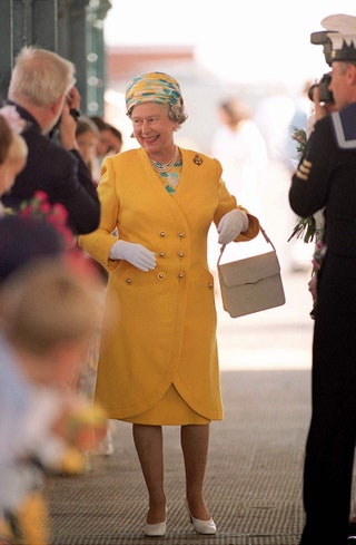 Queen Elizabeth II departing on her annual Western Isles cruise on the Royal Yacht Britannia.