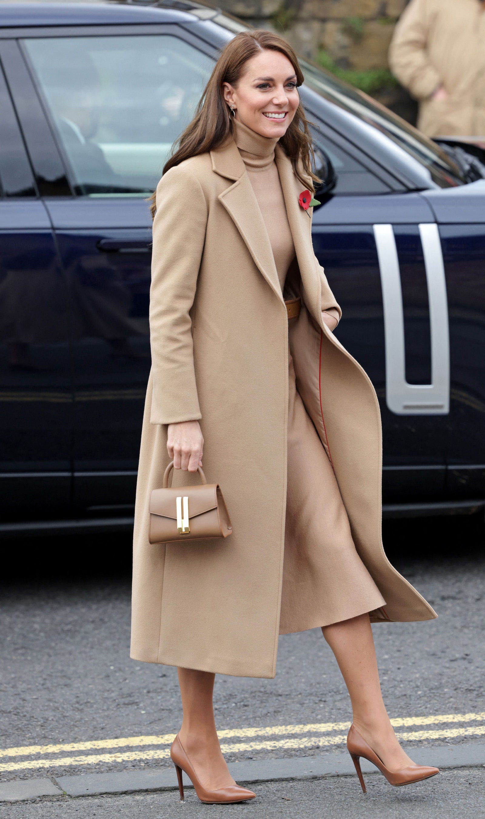 Britain's Catherine Princess of Wales arrives at The Rainbow Centre an organisation that offers an open door to the...