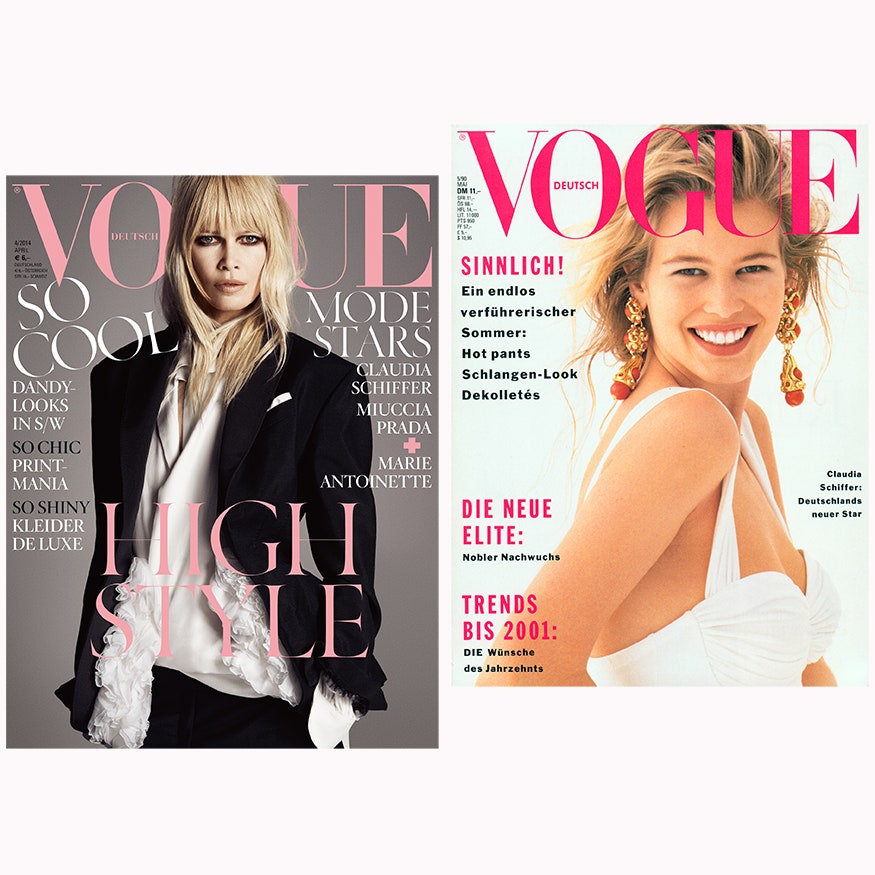 Claudia Schiffer: All ihre 15 deutschen VOGUE-Cover &#8211; von 1990 bis heute