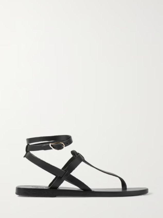 Estia Sandale, Schwarz, Greek Sandals