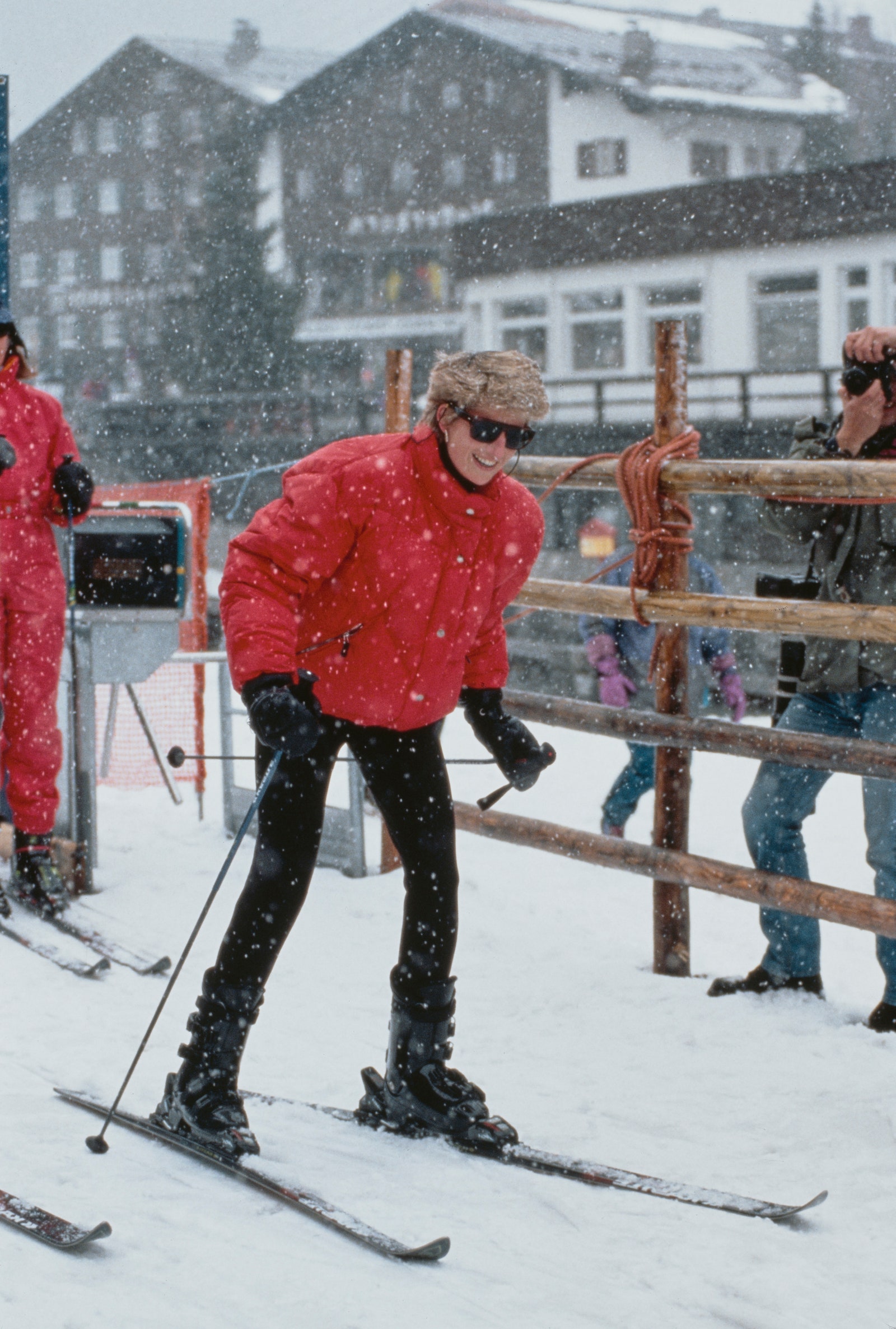 Prinzessin Diana beim Skifahren