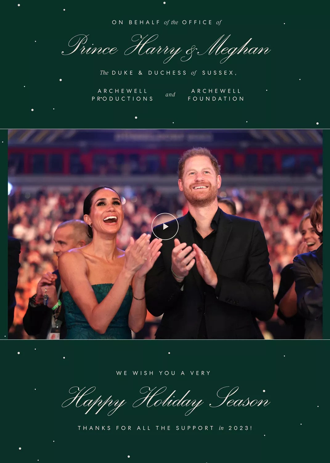 The deeper meaning behind Prince Harry and Meghan Markles 2023 holiday card