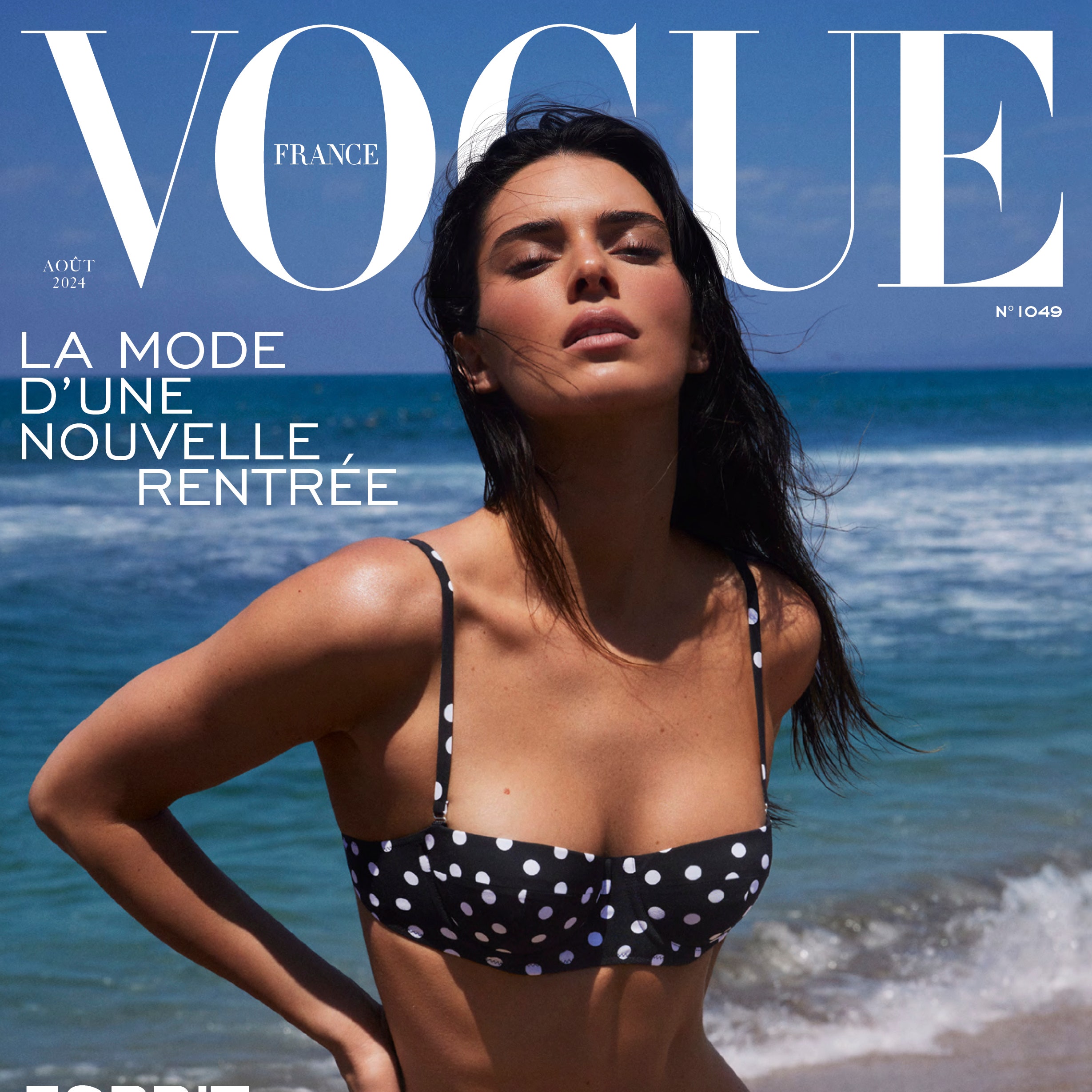 Kendall Jenner celebrates the summer on the cover of the August 2024 issue of Vogue France