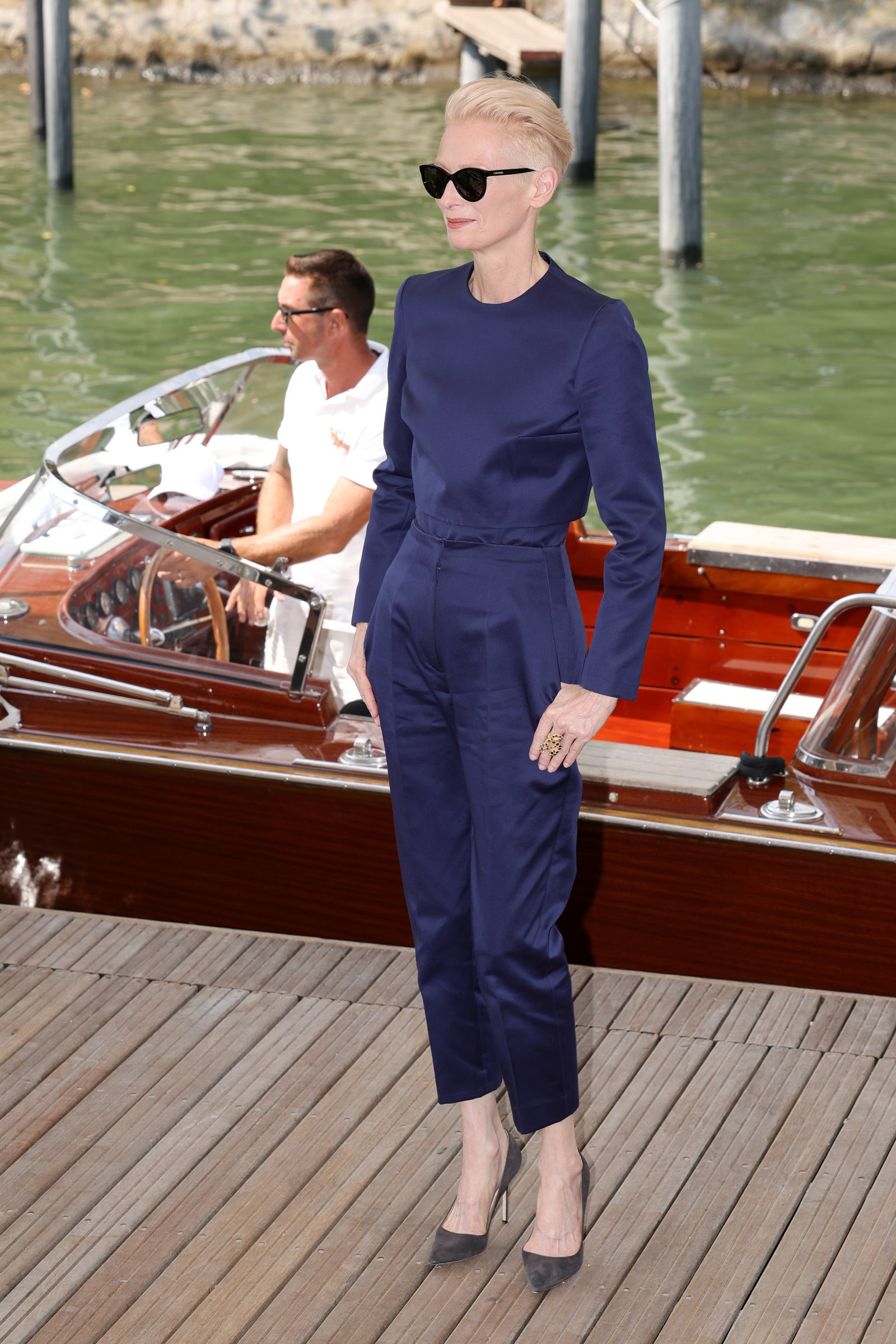 VENICE ITALY  SEPTEMBER 02 Tilda Swinton is seen at Palazzo del Casino during the 81st Venice International Film...