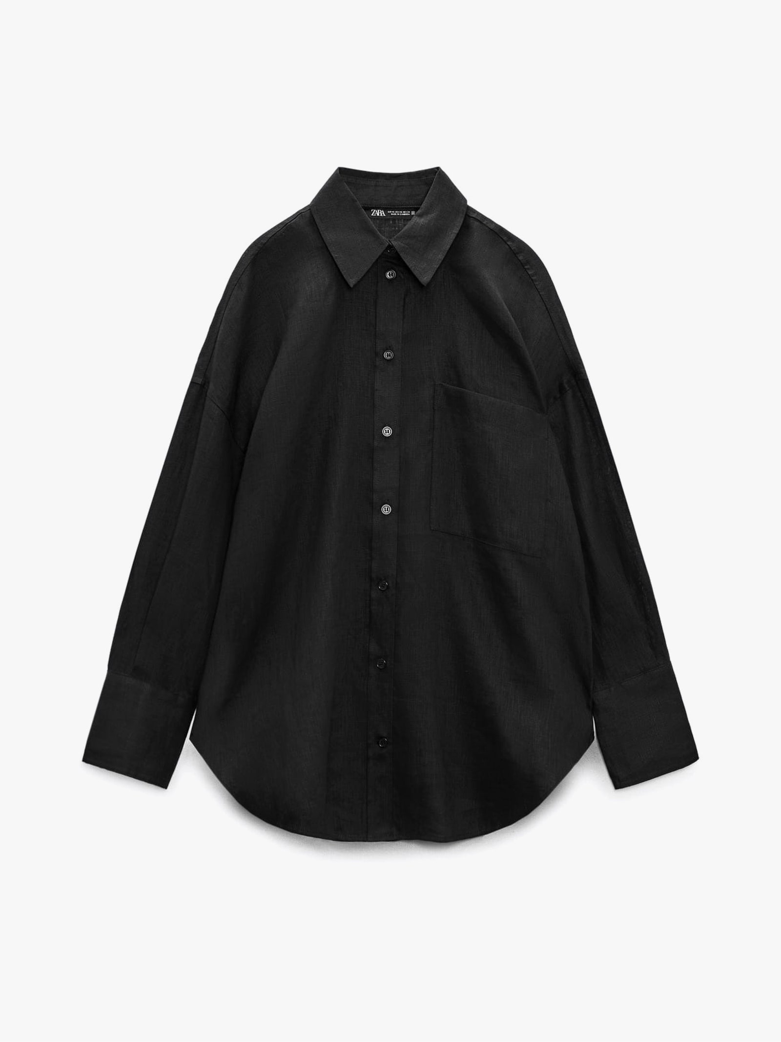 Camisa negra de lino de Zara