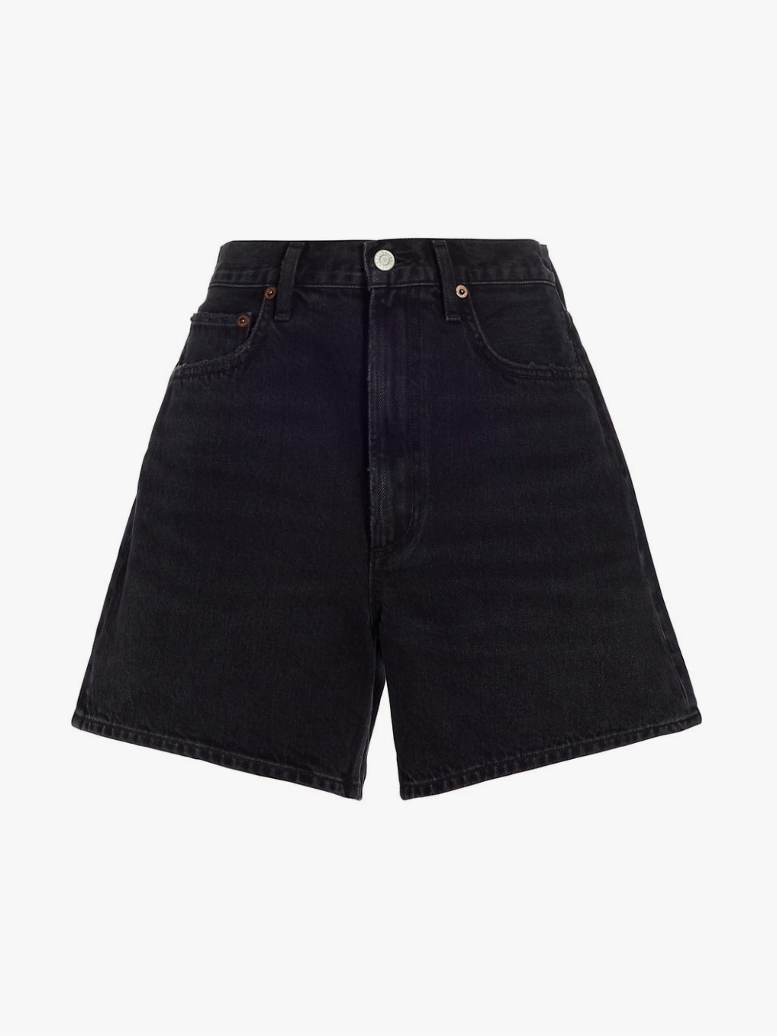 Shorts de mezclilla negros de Agolde.