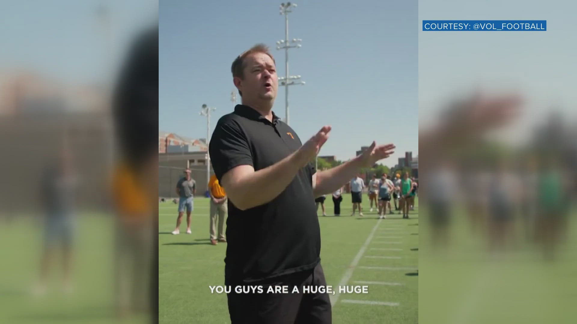 Coach Josh Heupel spoke to the band about their importance to the game day experience.