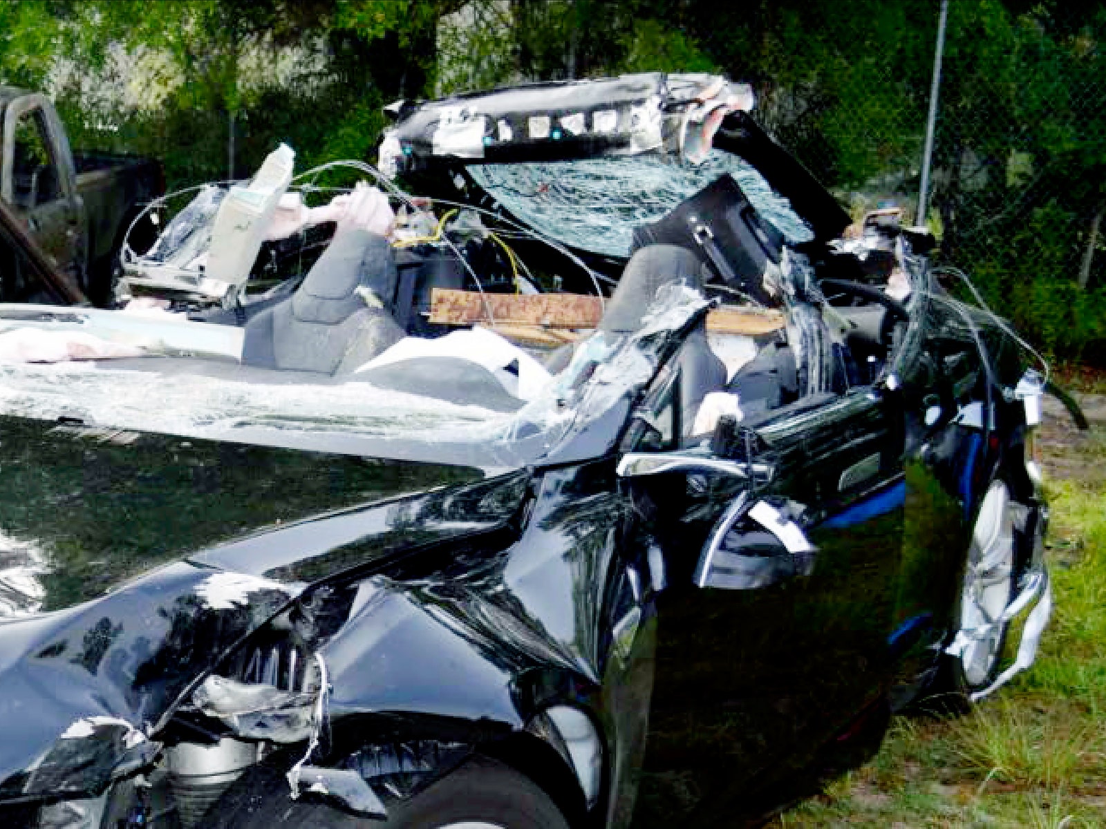 A Tesla Model S that crashed while in self driving mode which resulted in the death of Joshua Brown on May 7 2016.