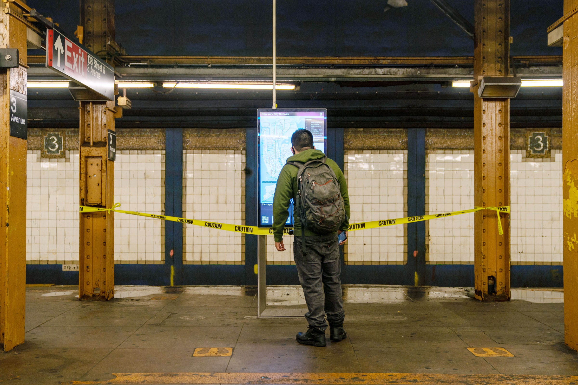 man in subway station