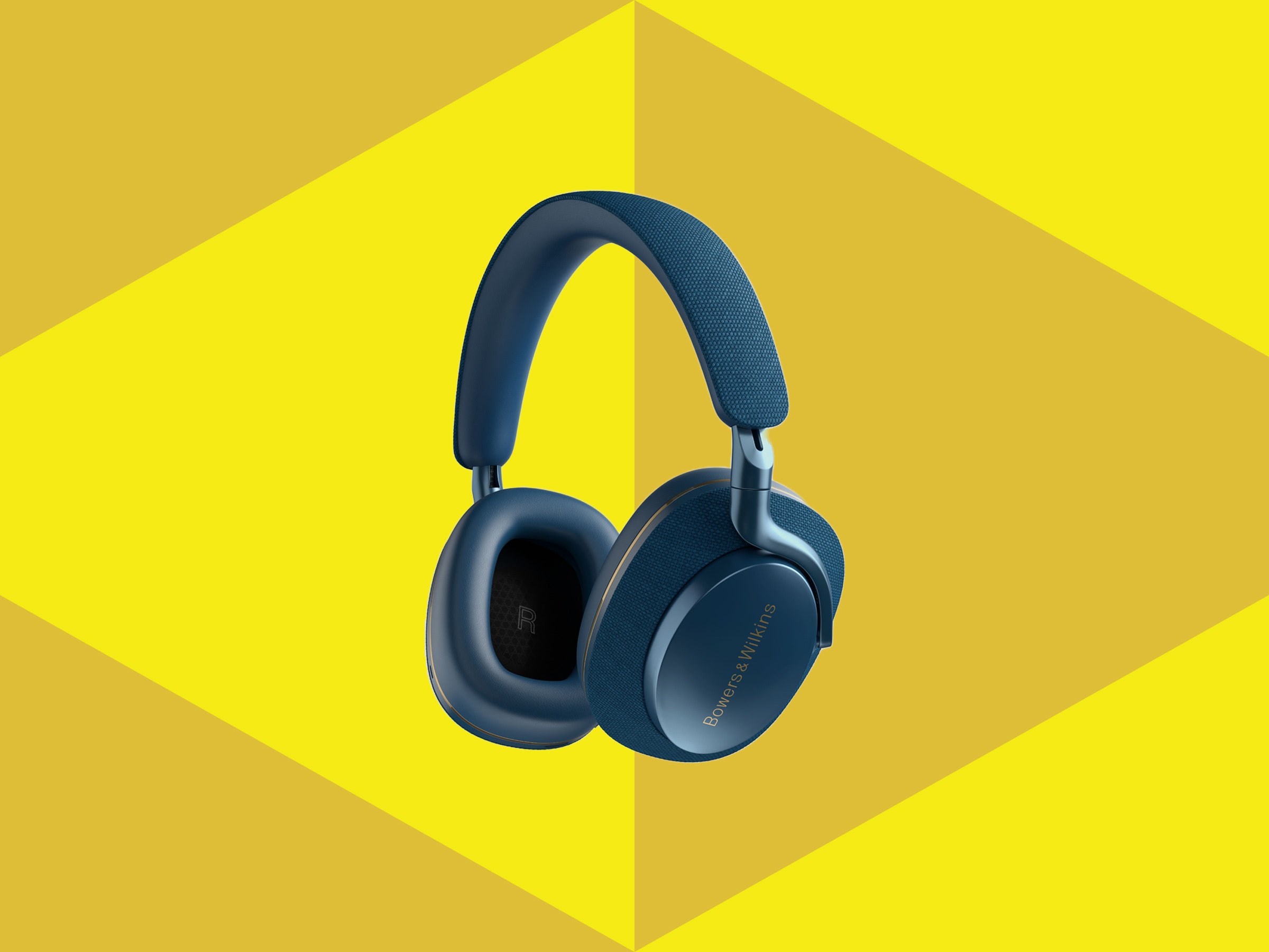 Bowers  Wilkins Px7 S2 headphones on geometric background