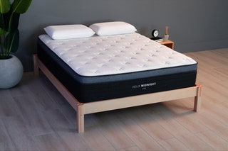 Helix Midnight Luxe mattress on a bed frame