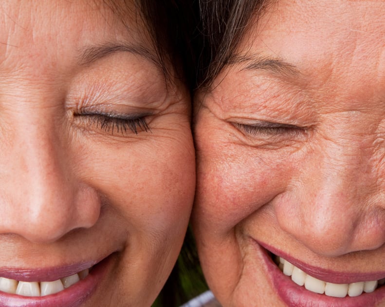 Two women smiling