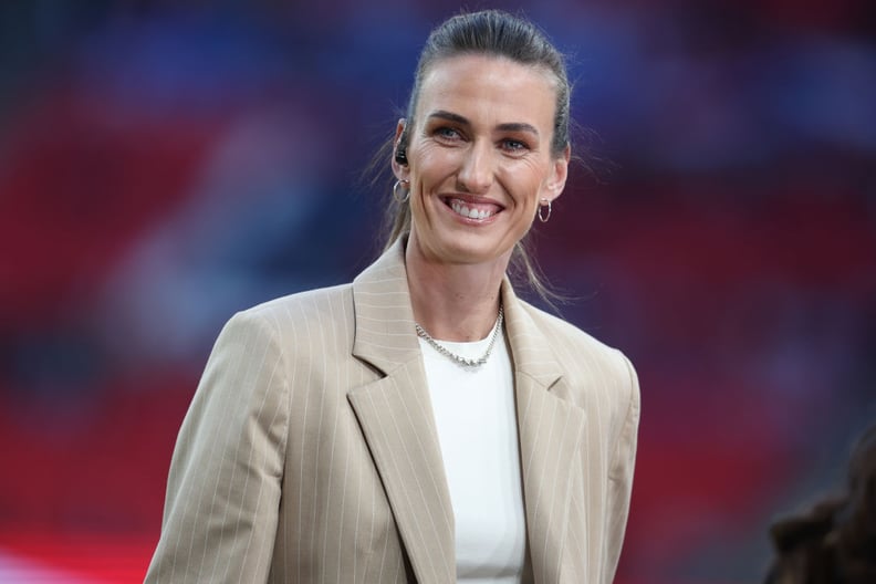 LONDON, ENGLAND - MARCH 23: Jill Scott Channel 4 football TV presenter on the side line before the international friendly match between England and Brazil at Wembley Stadium on March 23, 2024 in London, England. (Photo by Ed Sykes/Sportsphoto/Allstar via 