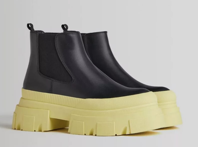 Contrast Sole Black Boots: Bershka