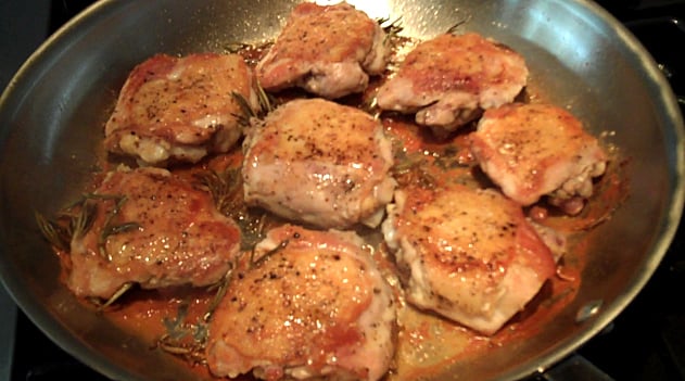 Rosemary Chicken Under a "Brick"