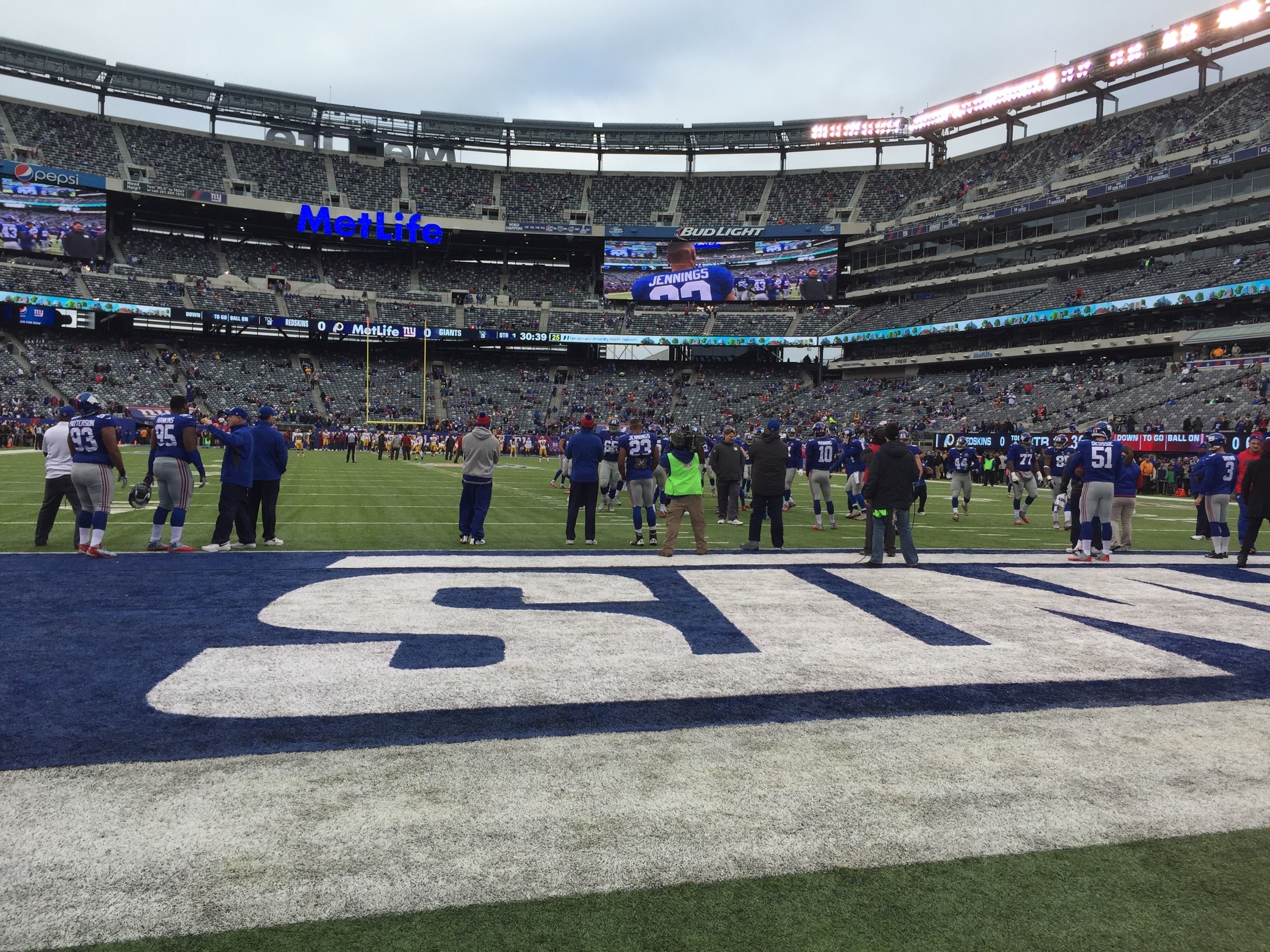 My view of the Giants game at MetLife. They won!