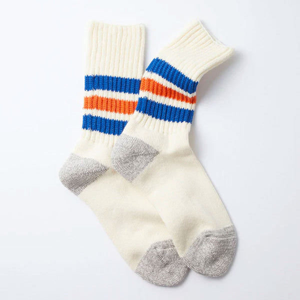 Rototo - Chaussettes Côtelées - Bleu & Orange