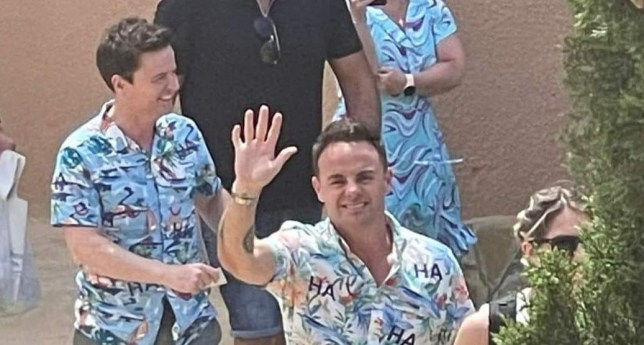 Ant and Dec wave to fans in Majorca
